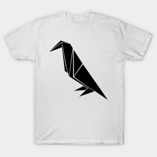 Graphic design origami crow black and white t-shirt T-Shirt